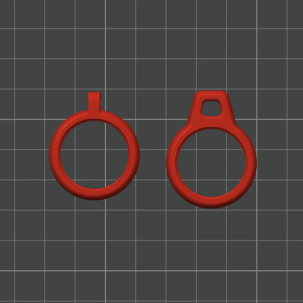 Double-Sided Button Holder Keychain Charm - STL File - Image 3