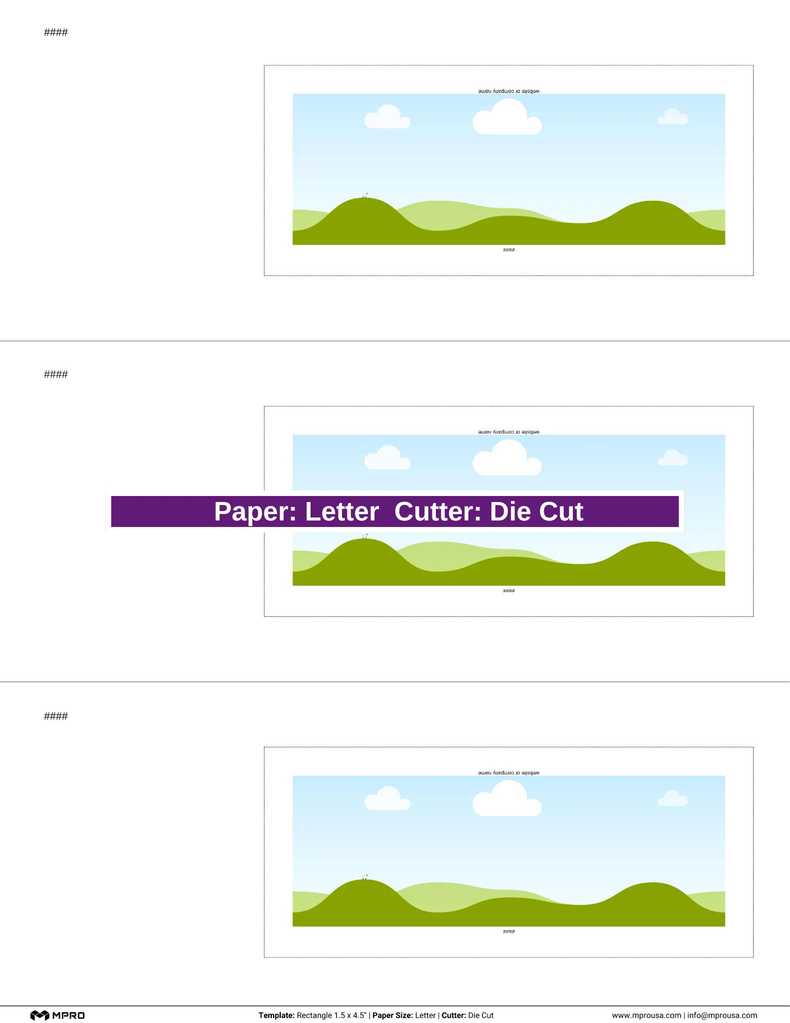 MPRO Rectangle 1.5 x 4.5" Printing Templates - Image 3