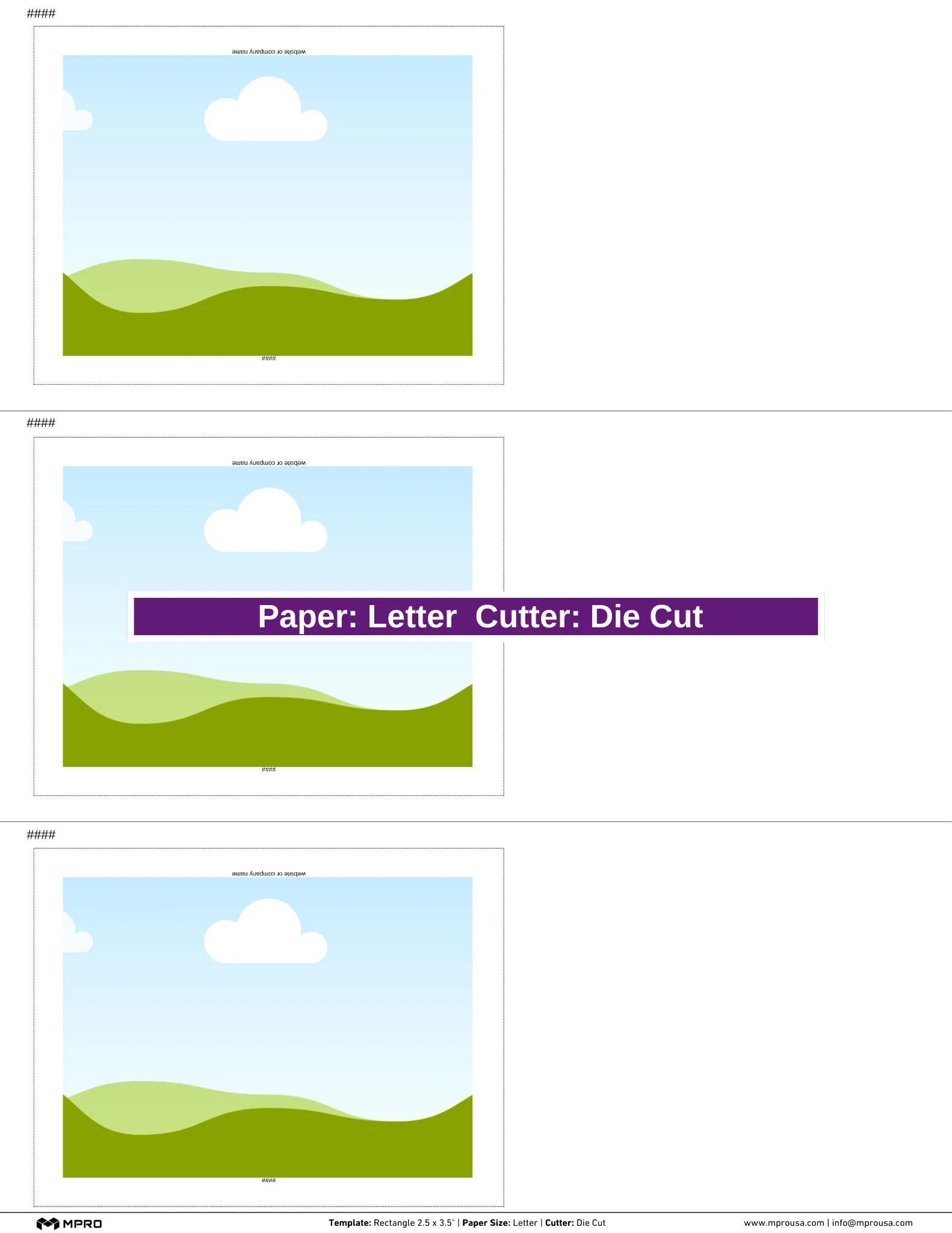 MPRO Rectangle 2.5 x 3.5" Printing Templates - Image 3