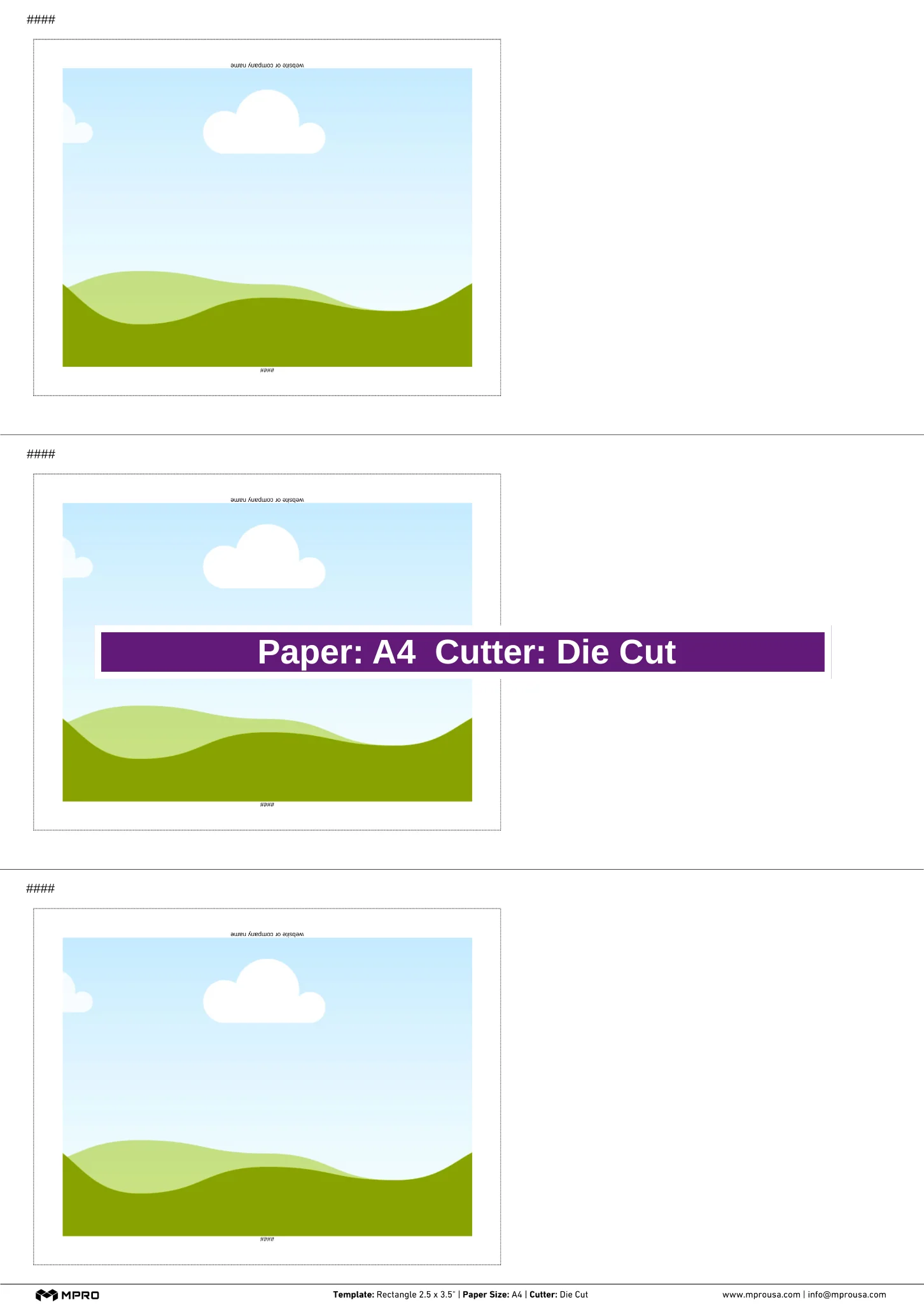 MPRO Rectangle 2.5 x 3.5" Printing Templates - Image 5
