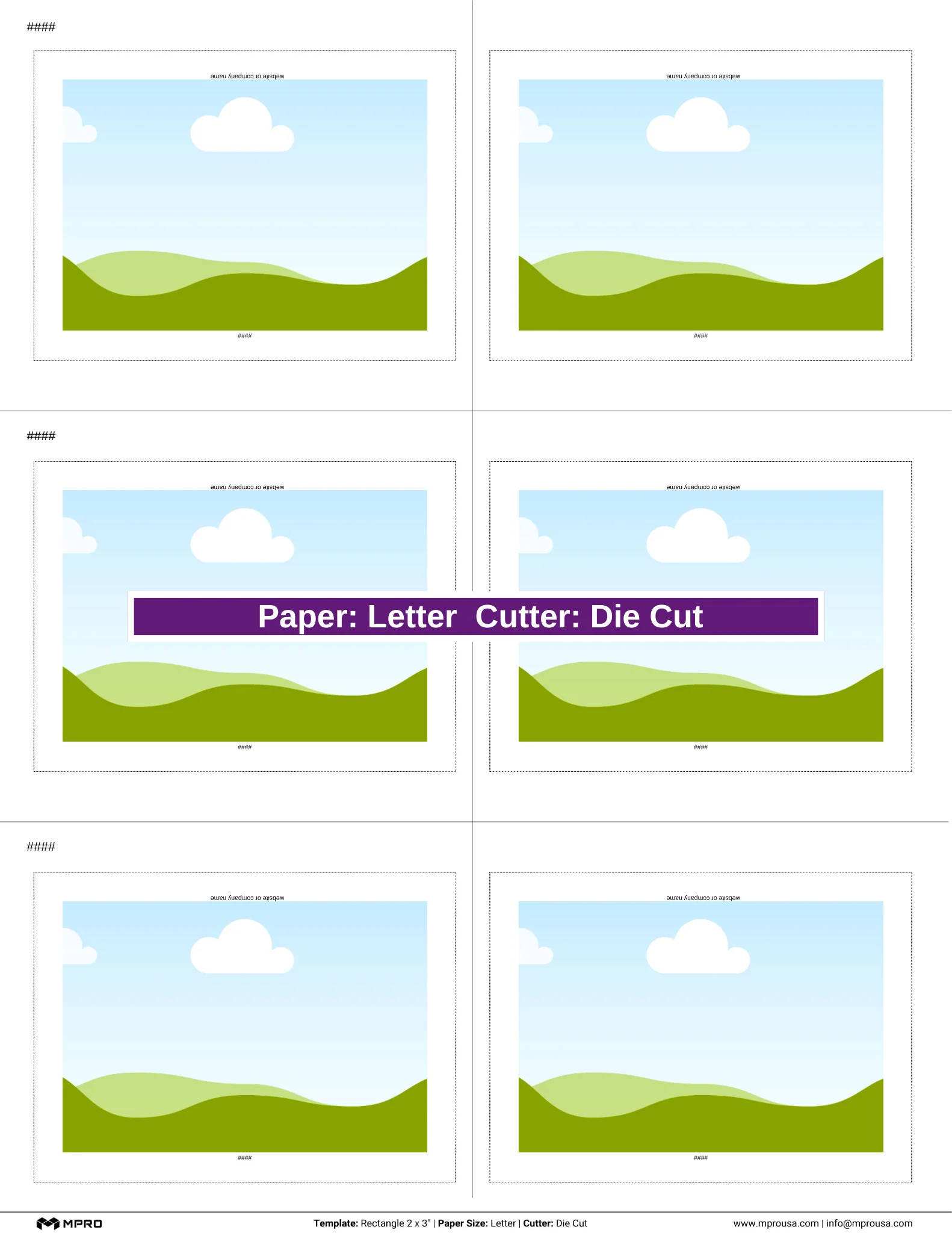 MPRO Rectangle 2 x 3" Printing Templates - Image 3