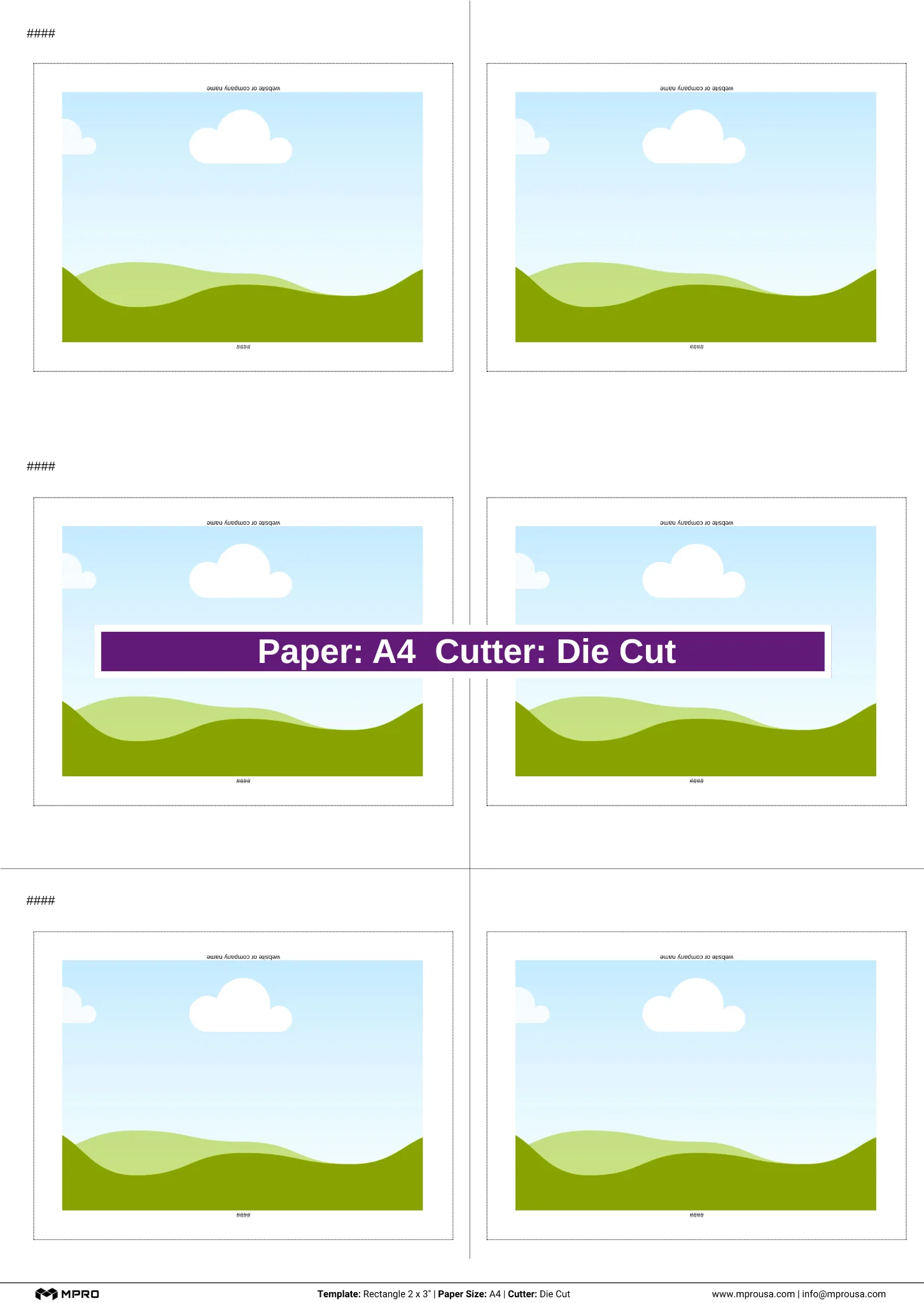 MPRO Rectangle 2 x 3" Printing Templates - Image 5