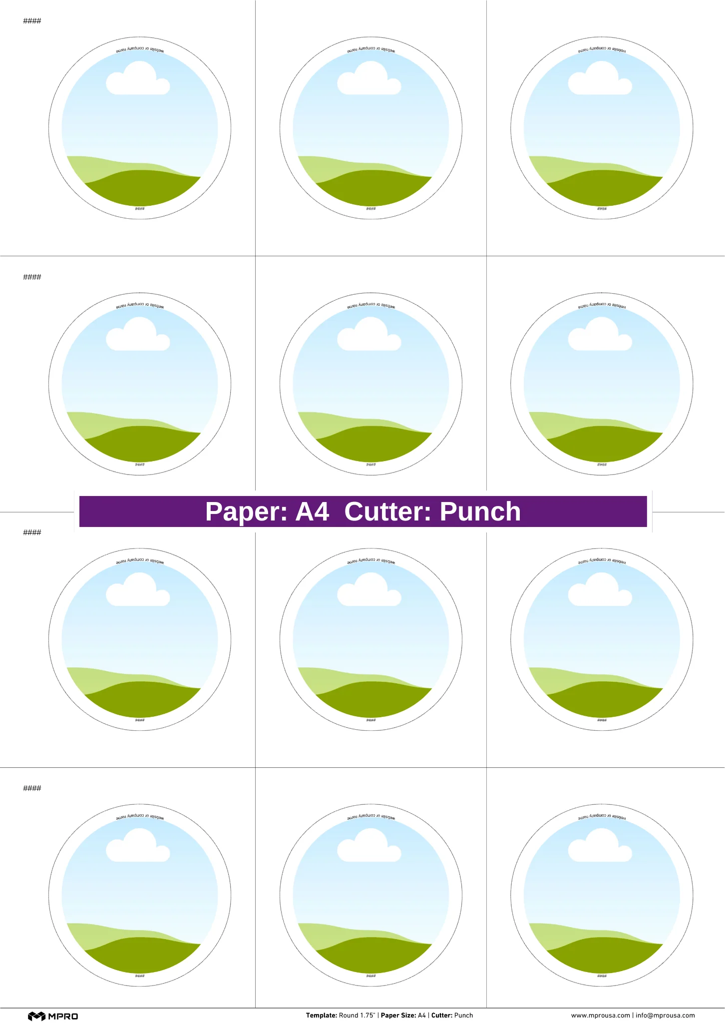 MPRO Round 1.75" Printing Templates - Image 4