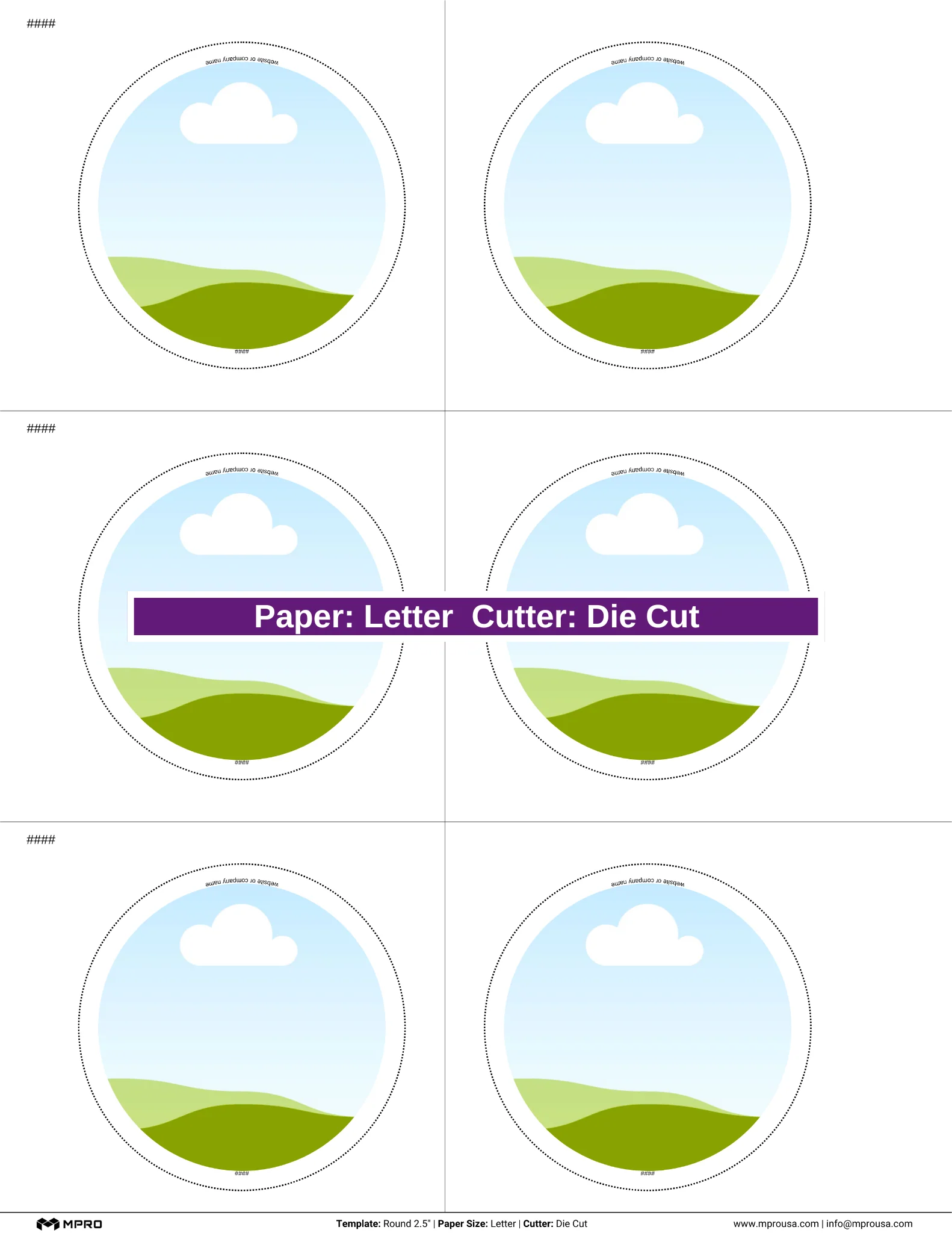 MPRO Round 2.5" Printing Templates - Image 3