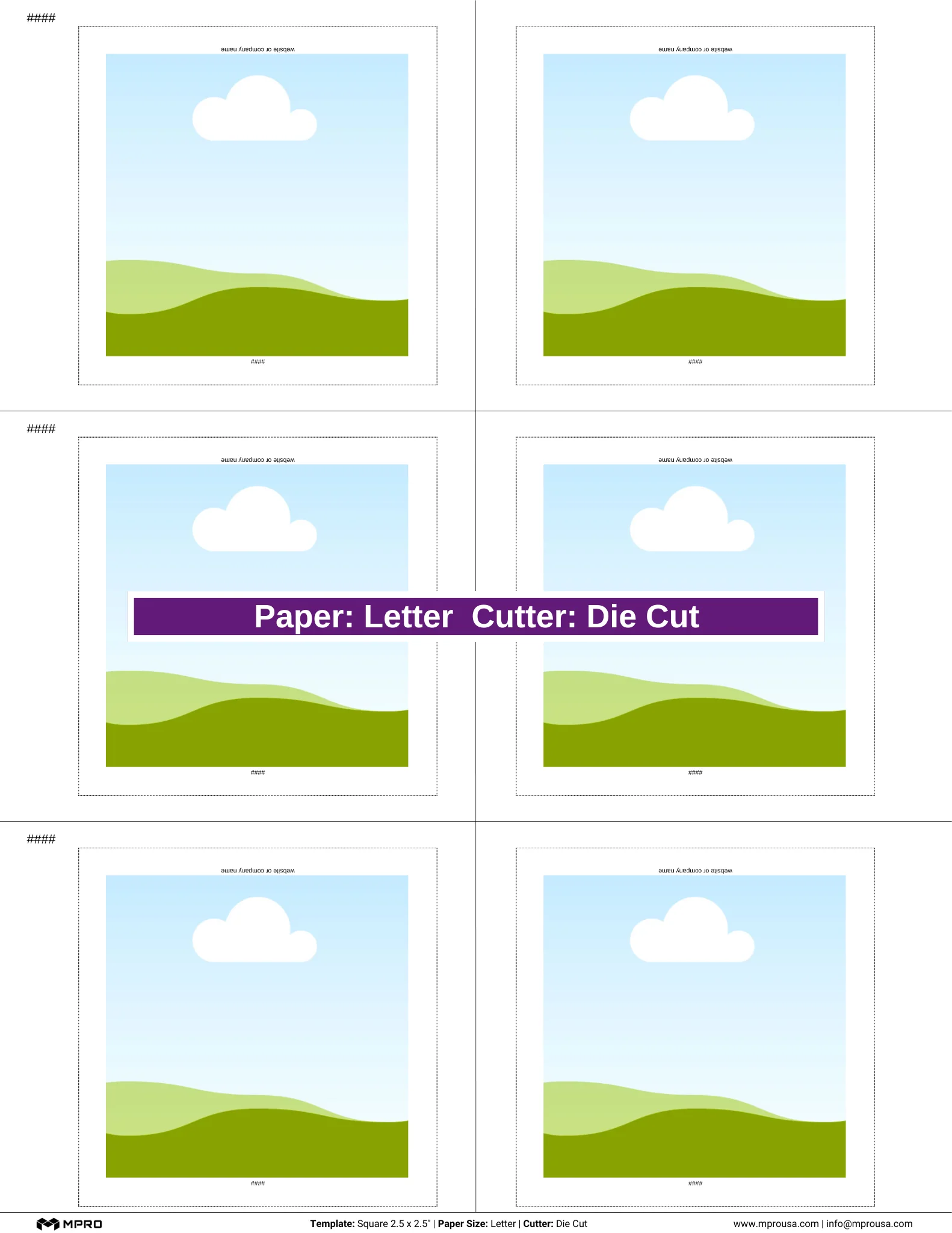MPRO Square 2.5 x 2.5" Printing Templates - Image 3