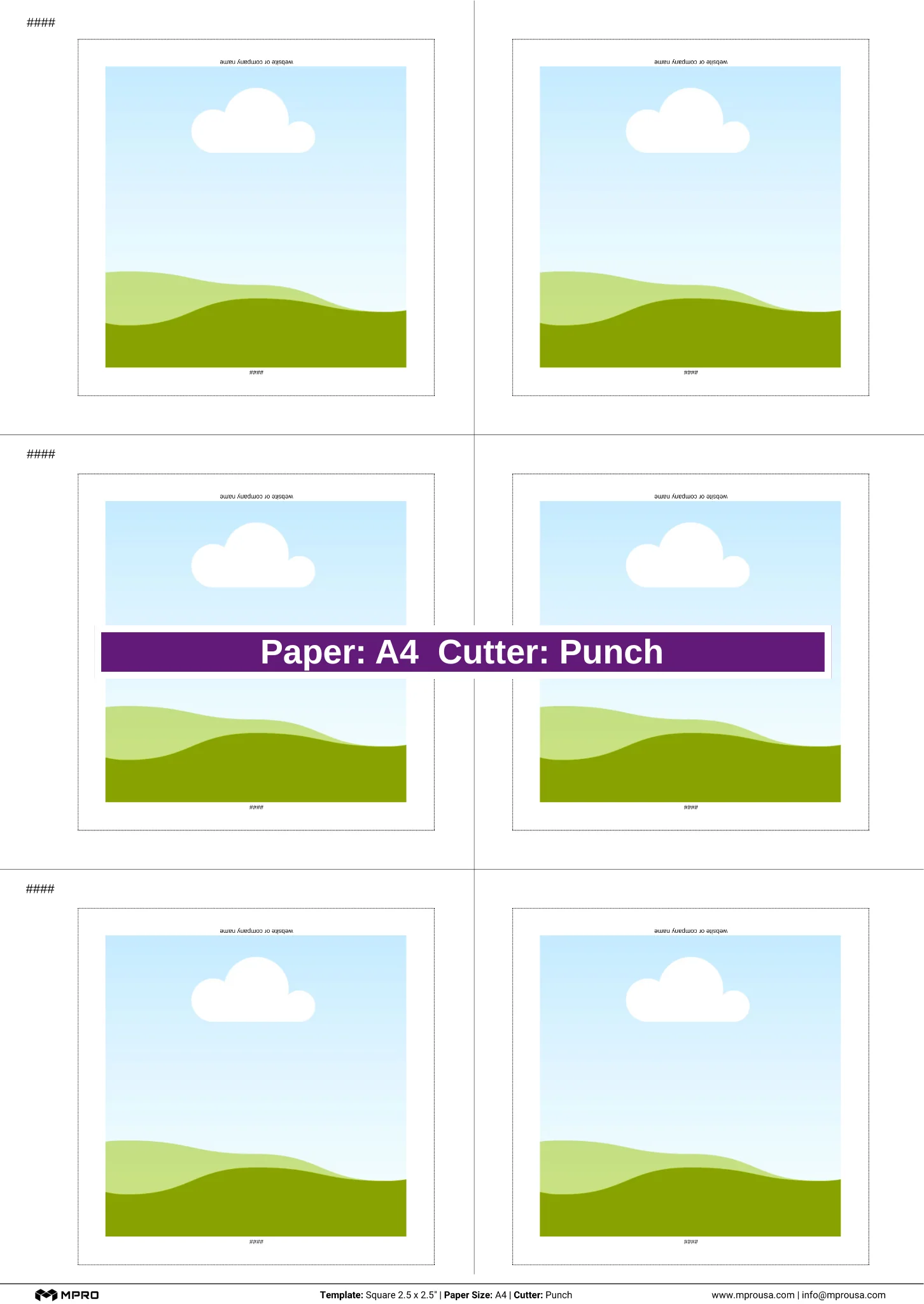 MPRO Square 2.5 x 2.5" Printing Templates - Image 4