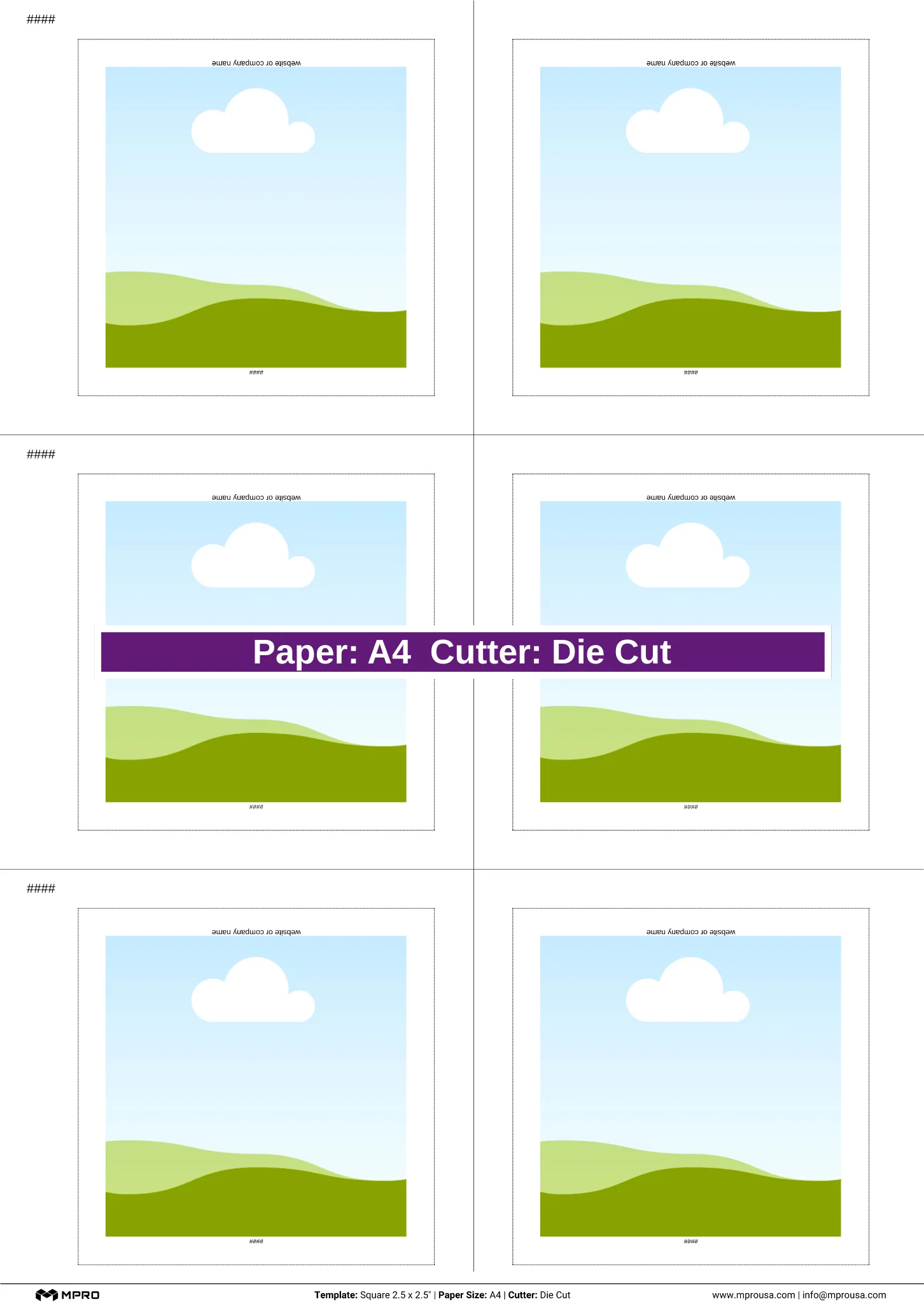 MPRO Square 2.5 x 2.5" Printing Templates - Image 5
