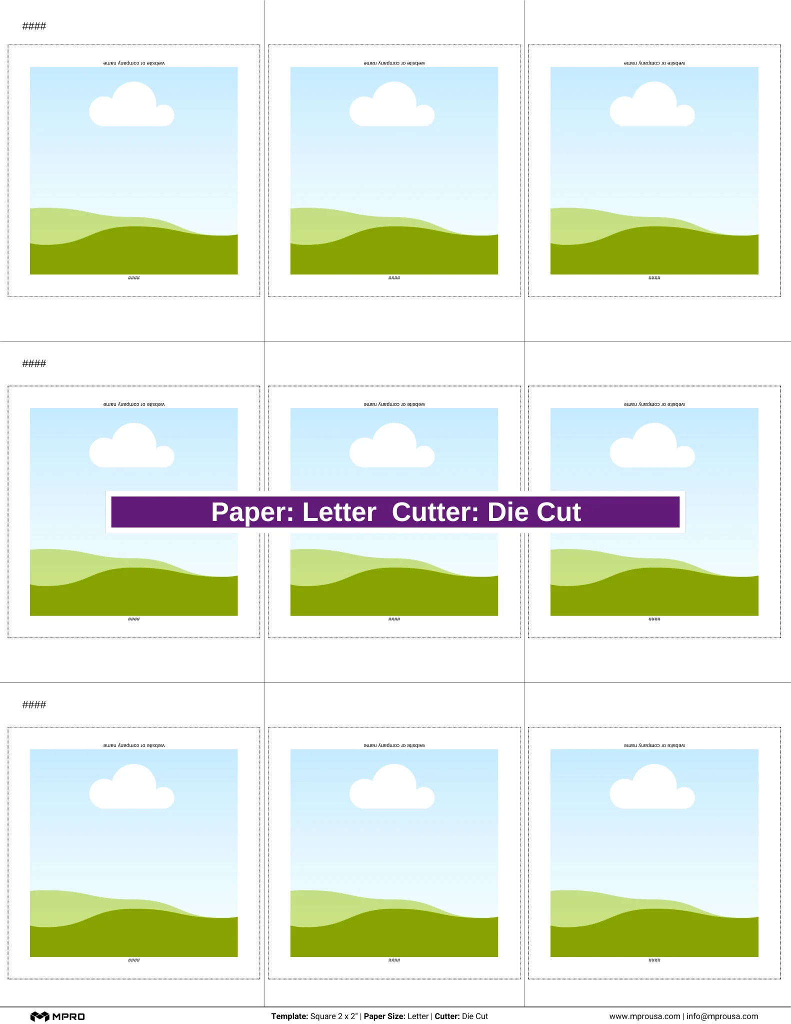 MPRO Square 2 x 2" Printing Templates - Image 3