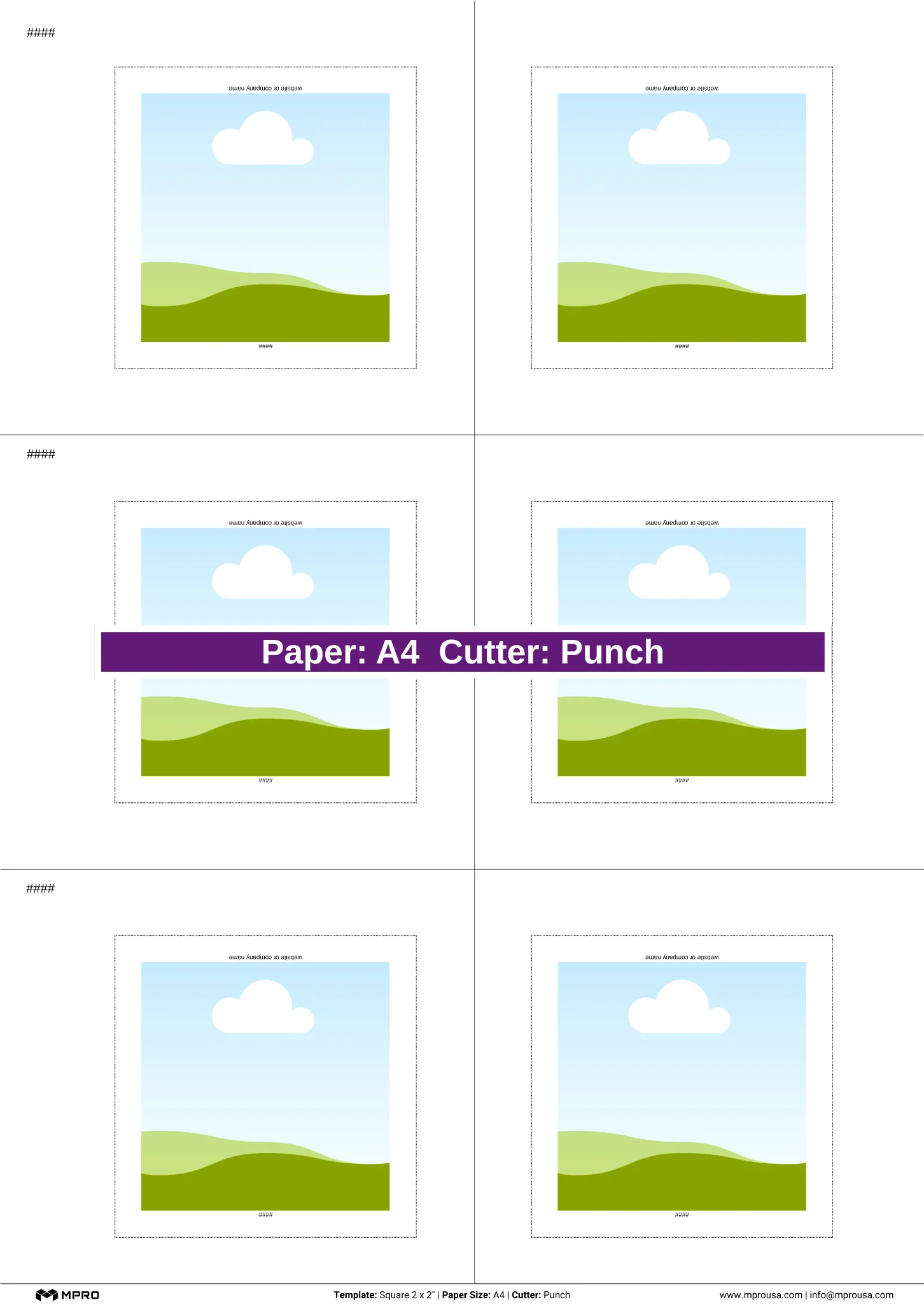 MPRO Square 2 x 2" Printing Templates - Image 4