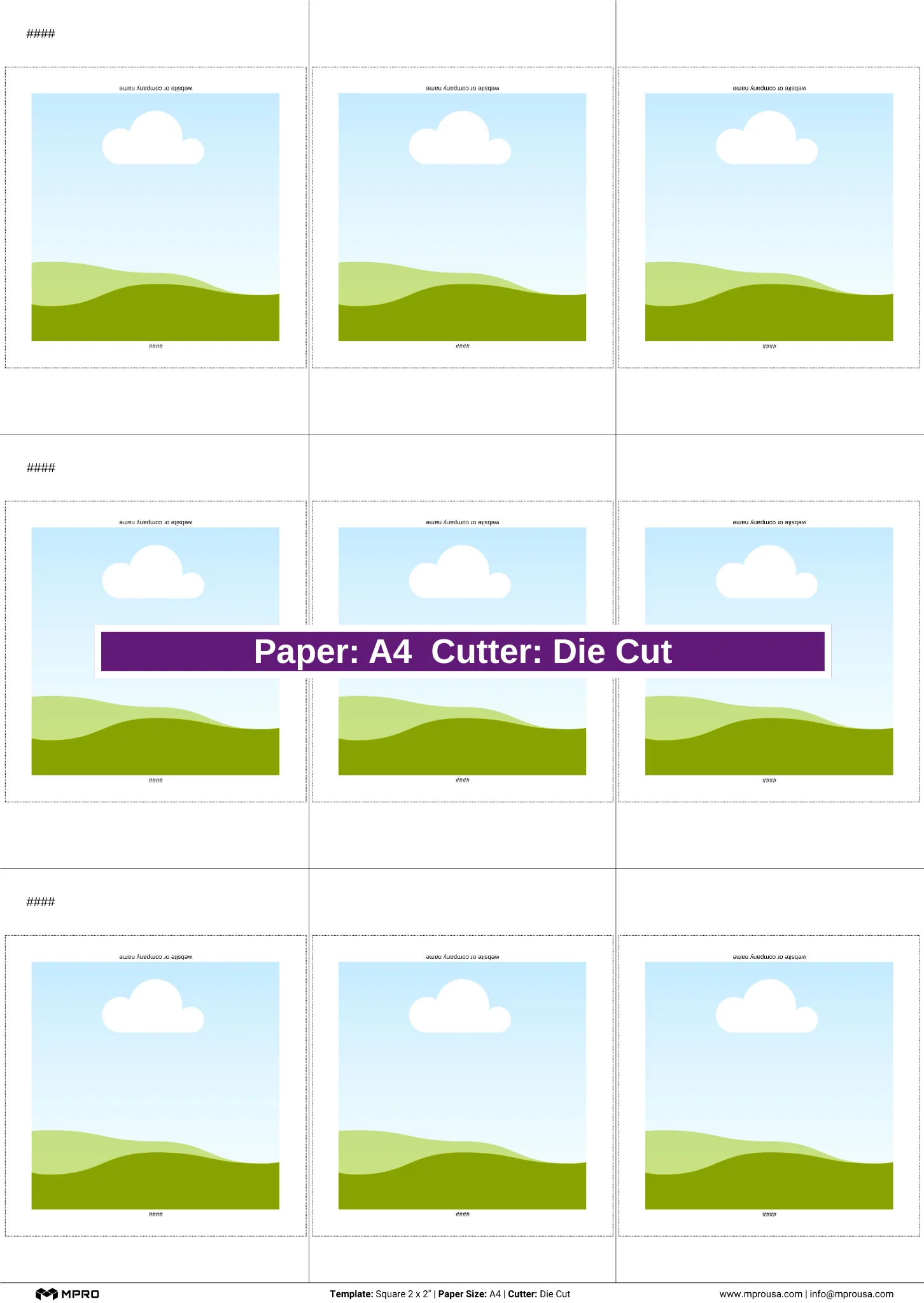 MPRO Square 2 x 2" Printing Templates - Image 5