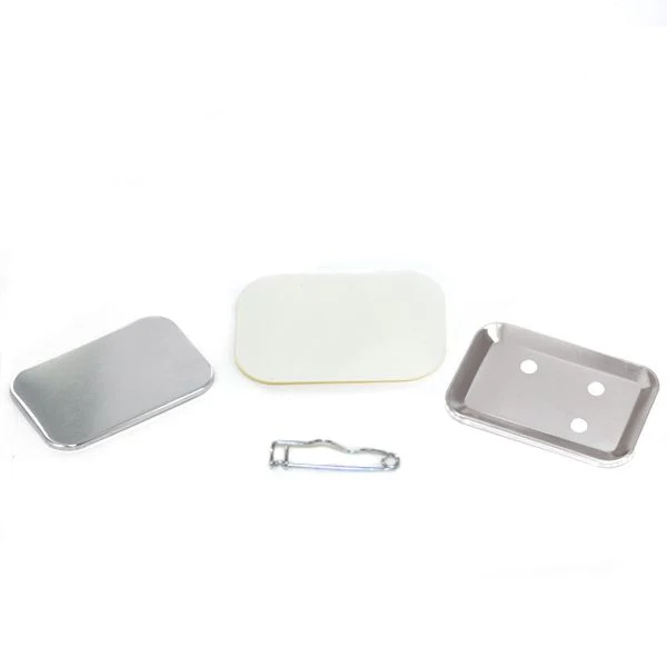 Unpinned Back Button Supplies Rounded Corner Horizontal Rectangle 2 x 3" for 1000 buttons