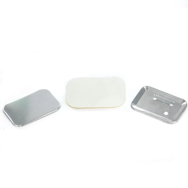 Pinned Back Button Supplies Rounded Corner Horizontal Rectangle 2 x 3" for 1000 buttons