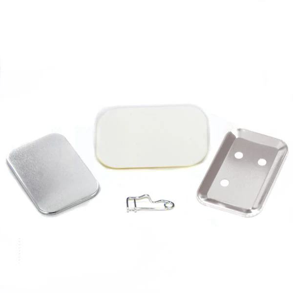 Unpinned Back Button Supplies Rounded Corner Vertical Rectangle 2 x 3" for 1000 buttons