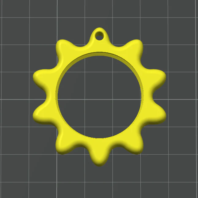 Sun Keychain Charm - STL File - Image 3
